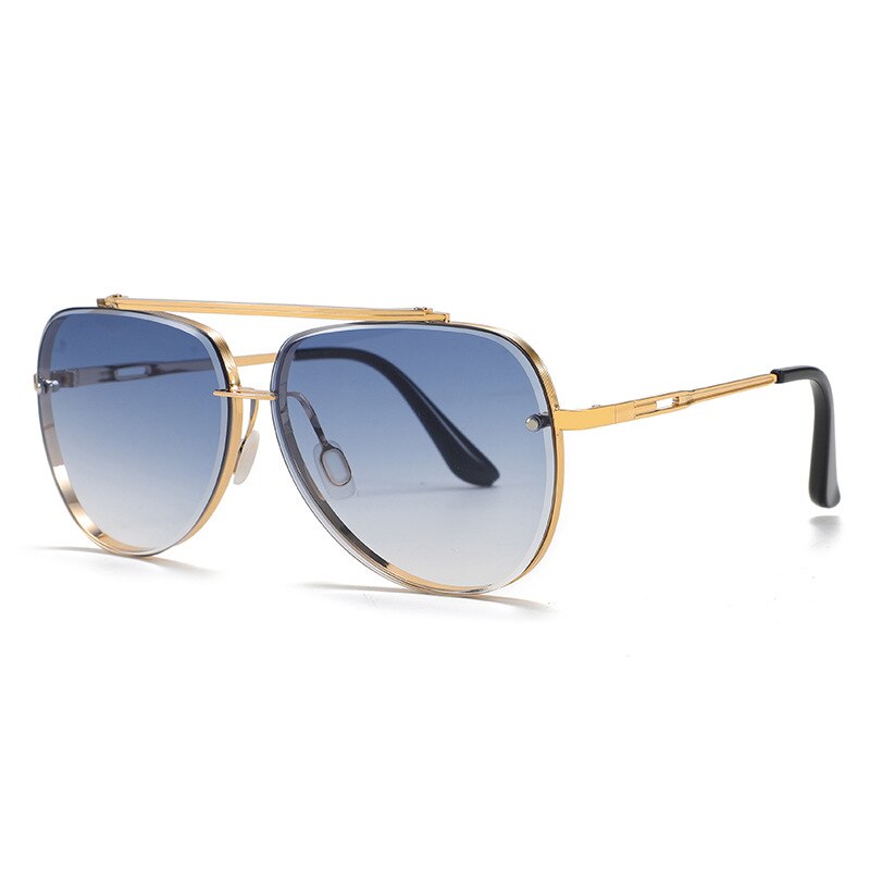 2023 Classic Retro Punk Metal Pilot Sunglasses Men Women Trendy Large Frame Brand Design Sun Glasses Female Driving Eyewears UV