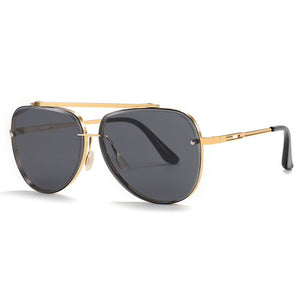 2023 Classic Retro Punk Metal Pilot Sunglasses Men Women Trendy Large Frame Brand Design Sun Glasses Female Driving Eyewears UV