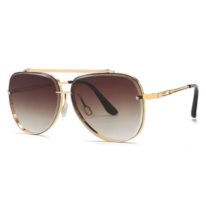 2023 Classic Retro Punk Metal Pilot Sunglasses Men Women Trendy Large Frame Brand Design Sun Glasses Female Driving Eyewears UV