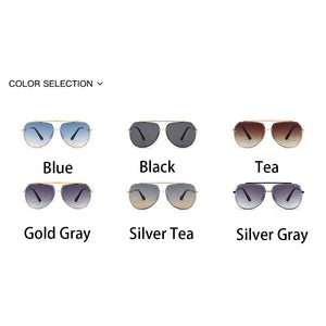 2023 Classic Retro Punk Metal Pilot Sunglasses Men Women Trendy Large Frame Brand Design Sun Glasses Female Driving Eyewears UV