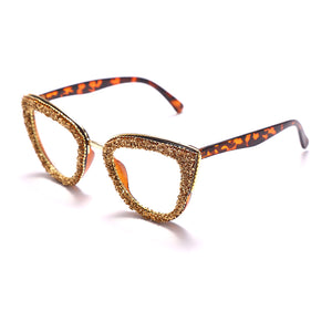 2023 Custome Prescription Glasses Blue Light Frame Cat Eye Rhinestone Sunglasses Vintage Frame For Women