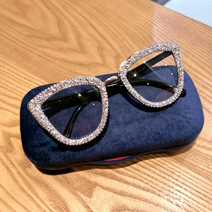 2023 Custome Prescription Glasses Blue Light Frame cat eye Rhinestone sunglasses vintage frame for women