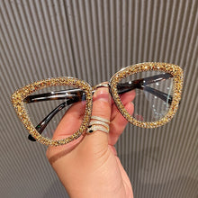 Carica l&#39;immagine nel visualizzatore di Gallery, 2023 Custome Prescription Glasses Blue Light Frame cat eye Rhinestone sunglasses vintage frame for women
