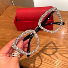 Carica l&#39;immagine nel visualizzatore di Gallery, 2023 Custome Prescription Glasses Blue Light Frame cat eye Rhinestone sunglasses vintage frame for women