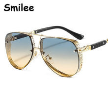 Load image into Gallery viewer, 2023 Dazzling Steampunk Metal Sun Glasses Luxe Pilot Shades Vintage Hollow Pattern Designer Sunglasses Women Men Summer Eyewear