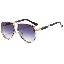 Load image into Gallery viewer, 2023 Dazzling Steampunk Metal Sun Glasses Luxe Pilot Shades Vintage Hollow Pattern Designer Sunglasses Women Men Summer Eyewear