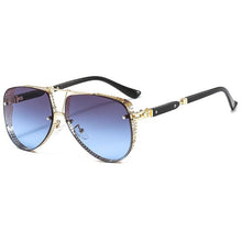 Load image into Gallery viewer, 2023 Dazzling Steampunk Metal Sunglasses  Pilot Shades Vintage Holle Pattern Designer Sunglasses Women Men Zomer Eyewear