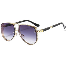 Load image into Gallery viewer, 2023 Dazzling Steampunk Metal Sunglasses  Pilot Shades Vintage Holle Pattern Designer Sunglasses Women Men Zomer Eyewear