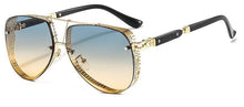 Load image into Gallery viewer, 2023 Dazzling Steampunk Metal Sunglasses  Pilot Shades Vintage Holle Pattern Designer Sunglasses Women Men Zomer Eyewear