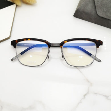 2023 Denmark Pure Titanium Korean Lightweight Square Prescription Glasses Frame Men Eyewear Handmade Eyeglasses Women 9824