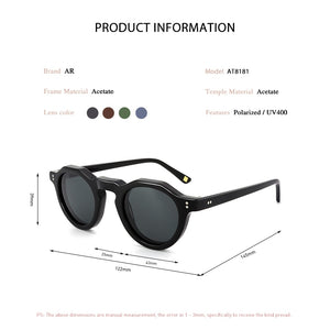 2023 Eyeglass Acetate Sun Glasses Circle Secret Service Polarized  Sunglasses Eyeglasses Top Acetate Frame British Style Eyewear