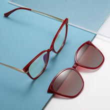 Load image into Gallery viewer, 2023 Eyeglasses Polarized Magnet Clip on glasses frame for women cat eye Myopia Prescription Glasses Optical sunglasses Eyewear