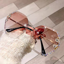 Load image into Gallery viewer, 2023 Brand Design Vintage Rimless Rhinestone Sunglasses Women  Bling Rhinestone Sun Glasses Shades Eyewear UV400