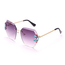 Load image into Gallery viewer, 2023 Brand Design Vintage Rimless Rhinestone Sunglasses Women  Bling Rhinestone Sun Glasses Shades Eyewear UV400