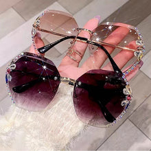 Load image into Gallery viewer, 2023 Brand Design Vintage Rimless Rhinestone Sunglasses Women  Bling Rhinestone Sun Glasses Shades Eyewear UV400