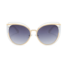 Carica l&#39;immagine nel visualizzatore di Gallery, Occhiali da sole Cat Eye 2023 da donna con diamanti incastonati Tendenza stile business Vetro rotondo unico