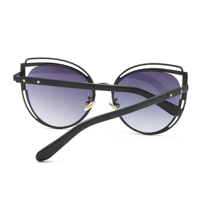 Occhiali da sole Cat Eye 2023 da donna con diamanti incastonati Tendenza stile business Vetro rotondo unico