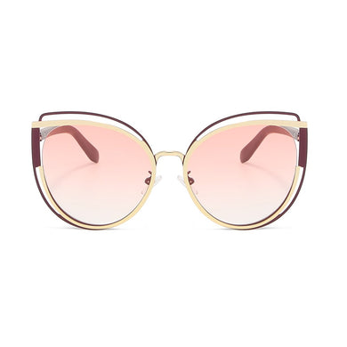 Occhiali da sole Cat Eye 2023 da donna con diamanti incastonati Tendenza stile business Vetro rotondo unico