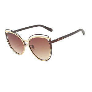Occhiali da sole Cat Eye 2023 da donna con diamanti incastonati Tendenza stile business Vetro rotondo unico