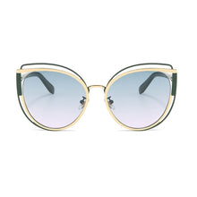 Carica l&#39;immagine nel visualizzatore di Gallery, Occhiali da sole Cat Eye 2023 da donna con diamanti incastonati Tendenza stile business Vetro rotondo unico