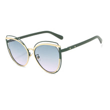 Carica l&#39;immagine nel visualizzatore di Gallery, Occhiali da sole Cat Eye 2023 da donna con diamanti incastonati Tendenza stile business Vetro rotondo unico