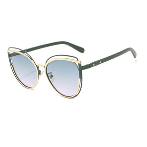 Occhiali da sole Cat Eye 2023 da donna con diamanti incastonati Tendenza stile business Vetro rotondo unico