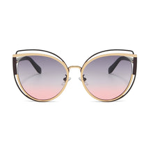 Carica l&#39;immagine nel visualizzatore di Gallery, Occhiali da sole Cat Eye 2023 da donna con diamanti incastonati Tendenza stile business Vetro rotondo unico