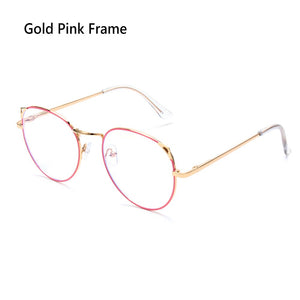 2022  Computer Glasses Anti Blue Light Gaming Glasses Metal Retro Glasses Frame Anti Glare Eyeglasses Clear Lens Fake Gla