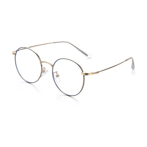 2022  Computer Glasses Anti Blue Light Gaming Glasses Metal Retro Glasses Frame Anti Glare Eyeglasses Clear Lens Fake Gla