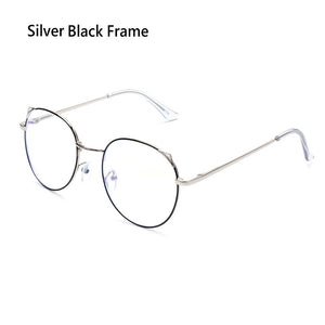 2022  Computer Glasses Anti Blue Light Gaming Glasses Metal Retro Glasses Frame Anti Glare Eyeglasses Clear Lens Fake Gla