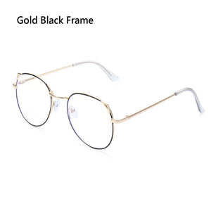 2022  Computer Glasses Anti Blue Light Gaming Glasses Metal Retro Glasses Frame Anti Glare Eyeglasses Clear Lens Fake Gla