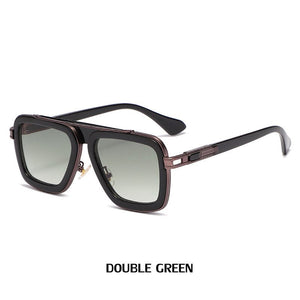 2023 Cool Men Driving Glasses Goggle Summer Style Gradient Brown Sunglasses Vintage Pilot Sun Glasses Punk Oculos De Sol