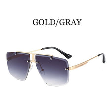 Carica l'immagine nel visualizzatore di Gallery, 2022 Fashion Cool Rimless Style Gradient aviation Sunglasses Unique Step Down Lens Brand Design Sun Glasses Oculos De Sol