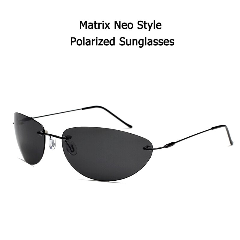 2022 Cool The Matrix Neo Style Polarized Sunglasses Ultralight Rimless