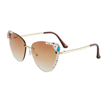 Carica l'immagine nel visualizzatore di Gallery, 2023 Designer Occhiali da sole con strass Donne Occhiali da sole a forma di cuore Tonalità vintage per la femmina Gafas De Sol Mujer Uv400 