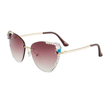Carica l'immagine nel visualizzatore di Gallery, 2023 Designer Occhiali da sole con strass Donne Occhiali da sole a forma di cuore Tonalità vintage per la femmina Gafas De Sol Mujer Uv400 