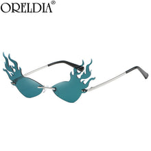 Load image into Gallery viewer, 2023 Flame Rimless Sunglasses Women Men Cat Eye Sun Glasses Eyewear  Trending Punk Party Sunglasses UV400 Oculos