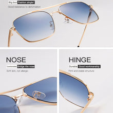 Load image into Gallery viewer, 2023 Flight Seven 007 Rock Style Gradient Pilot Sunglasses For Men Square  Brand Design Sun Glasses Oculos De Sol