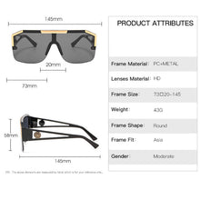 Load image into Gallery viewer, 2023  Brand Designer Oversized Square Sunglasses Men Women Retro Big Frame Semi-Rimless Driving Sun Glasses UV400