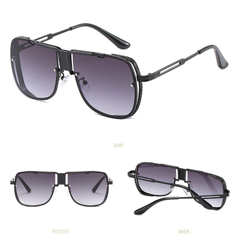 2023 Men Cool Unique Square Aviation Style Sunglasses Men Brand Design Sun Glasses