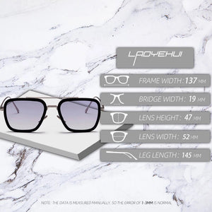 2023 Men Sunglasses Male Tony Merry Stark Steampunk Square Eyewear Fake Glasses Designer  Brand  UV400