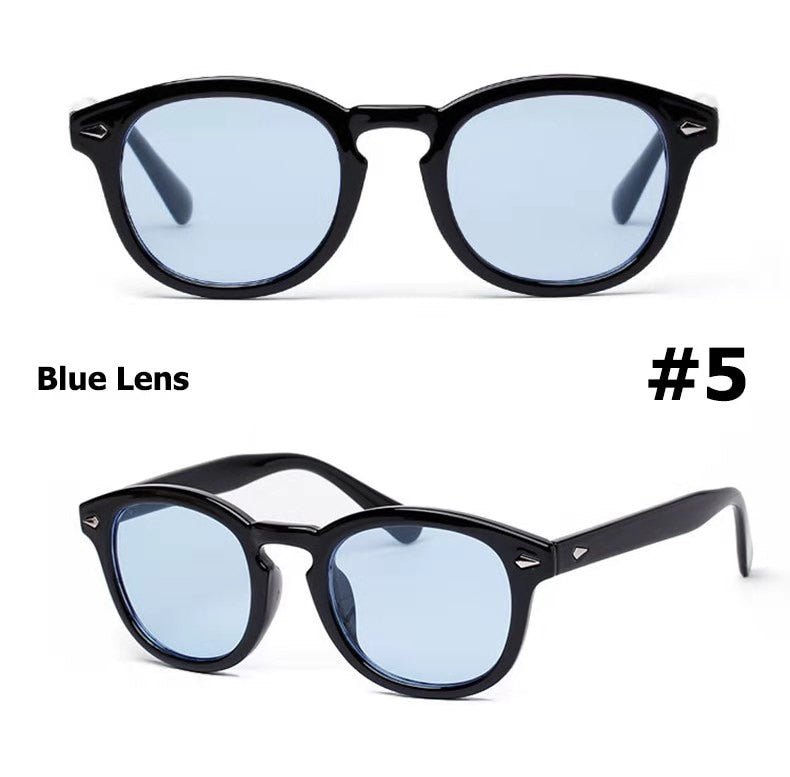 2023 Johnny Depp Lemtosh Style Round Sunglasses Tint Ocean Lens Brand Design Party Show Sun Glasses Oculos De Sol