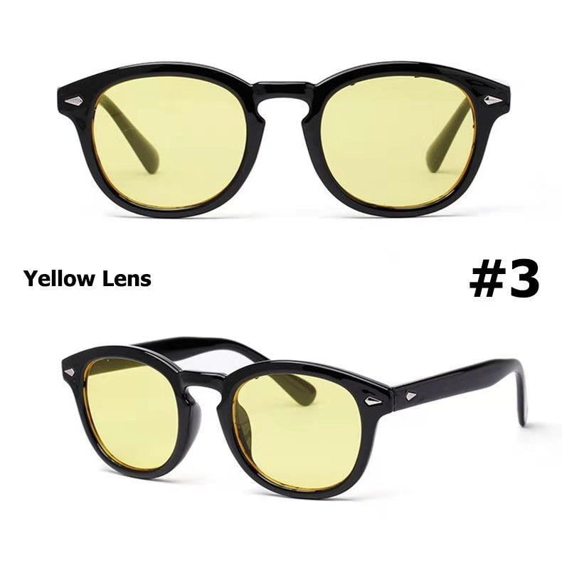 2023 Johnny Depp Lemtosh Style Round Sunglasses Tint Ocean Lens Brand Design Party Show Sun Glasses Oculos De Sol