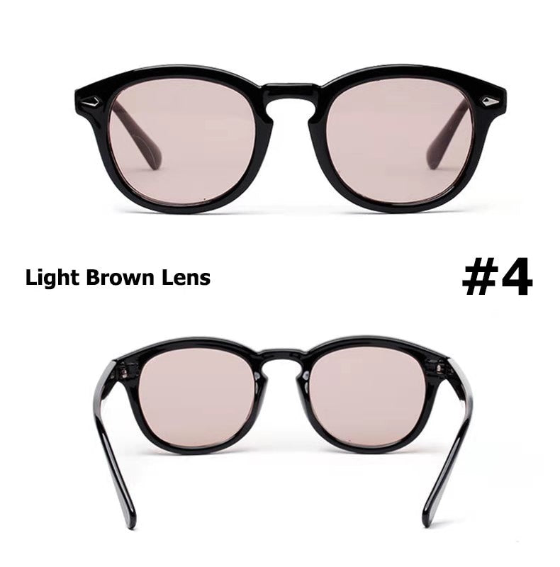 2023 Johnny Depp Lemtosh Style Round Sunglasses Tint Ocean Lens Brand Design Party Show Sun Glasses Oculos De Sol
