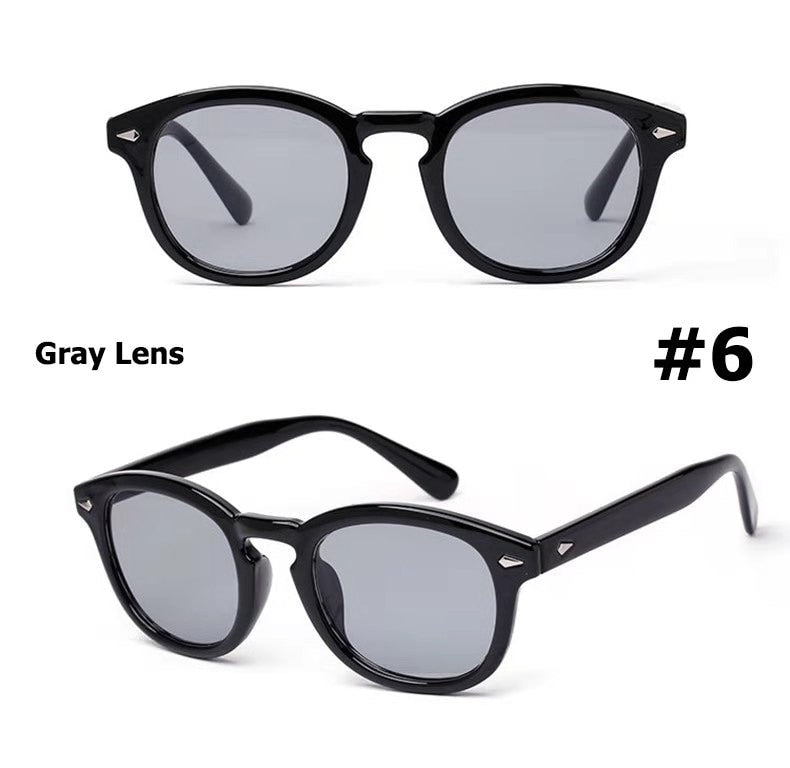 2023 Johnny Depp Lemtosh Style Round Sunglasses Tint Ocean Lens Brand Design Party Show Sun Glasses Oculos De Sol