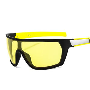 2023 Occhiali da sole sportivi di un pezzo Uomini Classic Rettangolo Sport all'aria aperta Occhiali da sole Uomo Flat Top Antivento Occhiali da ciclismo 
