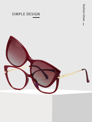 2023 Optical Spectacle Frame Women Magnetic Clip On Sunglasses Polarized Glasses frame For female Myopia Eyeglasses