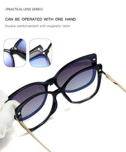 Load image into Gallery viewer, 2023 Optical Spectacle Frame Women Magnetic Clip On Sunglasses Polarized Glasses frame For female Myopia Eyeglasses