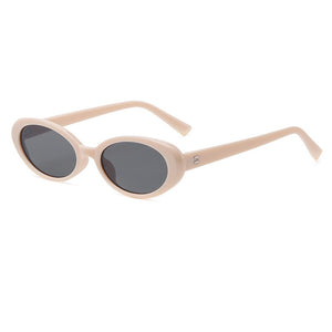 2023 Oval Small Frame Sunglasses Female Jumping Di Hip Hop Rice Nail Sunglasses Ins Wind Concave Shape Plain Glasses