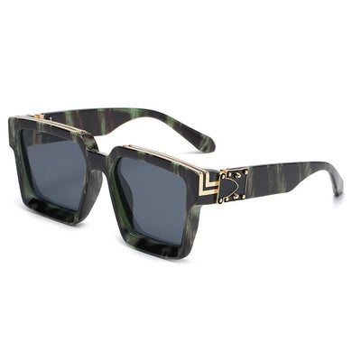 2023 Oversize Square Sunglasses Men Flat Lens Brand Designer Women  Mirror Shades Uv400